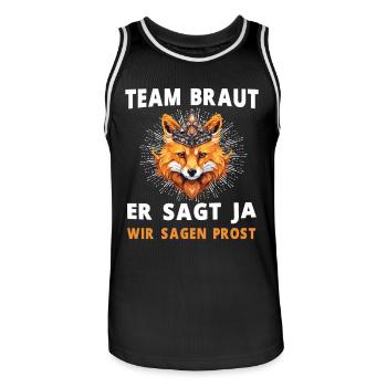 Hochzeit Junggesellenabschied Fuchs Bräutigam - Männer Basketball-Trikot - Schwarz/Weiß - Vorne - AI Model Male 185 dark (185cm)