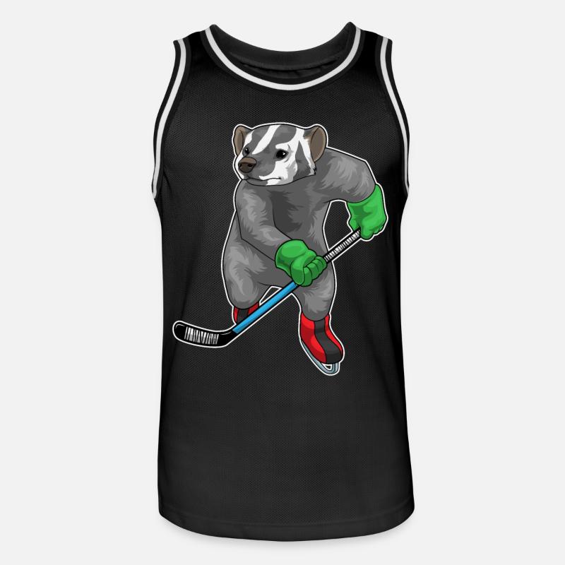 Dachs Eishockey Eishockeyschläger - Männer Basketball-Trikot - Schwarz/Weiß