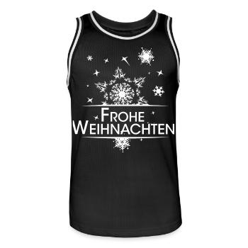 xmas Sterne xmas weihnachten Schnee Schneeflocken - Männer Basketball-Trikot - Schwarz/Weiß - Vorne - AI Model Male 185 dark (185cm)