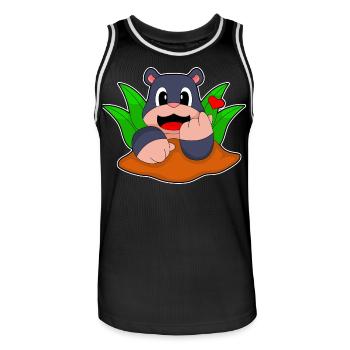 Funny Mole - Men's Basketball Jersey - black/white - Front - AI Model Male 185 dark (185cm)