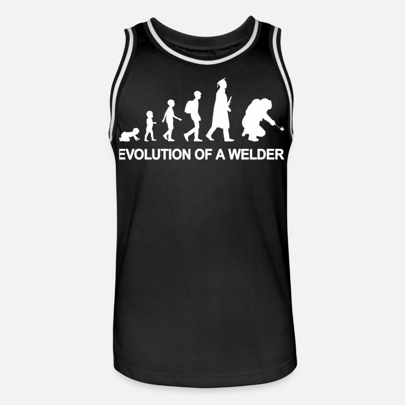 Evolution eines Schweißers - Männer Basketball-Trikot - Schwarz/Weiß
