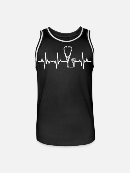Stethoscope Heartbeat - Men's Basketball Jersey - black/white