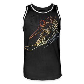 Vintage Snowboarder Skizze - Männer Basketball-Trikot - Schwarz/Weiß - Vorne - AI Model Male 185 dark (185cm)