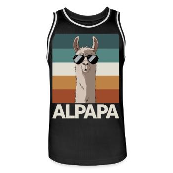Dad Alpaca Dad Funny Llama Father's Day Gift - Men's Basketball Jersey - black/white - Front - AI Model Male 185 dark (185cm)