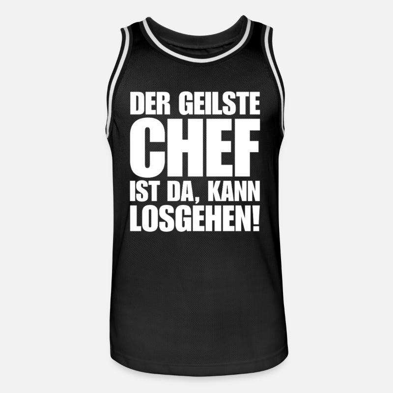 Lustiger Chef spruch stolzer Chef der Beste Chef - Männer Basketball-Trikot - Schwarz/Weiß