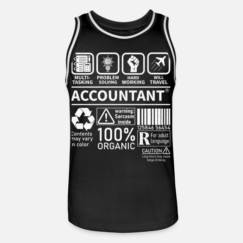 Comptable Multi Tasking Résolution de problèmes - Maillot de basket Homme - noir/blanc