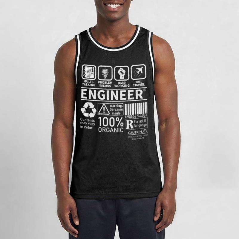 engineer multitasking problem solving hard working Männer Basketball-Trikot