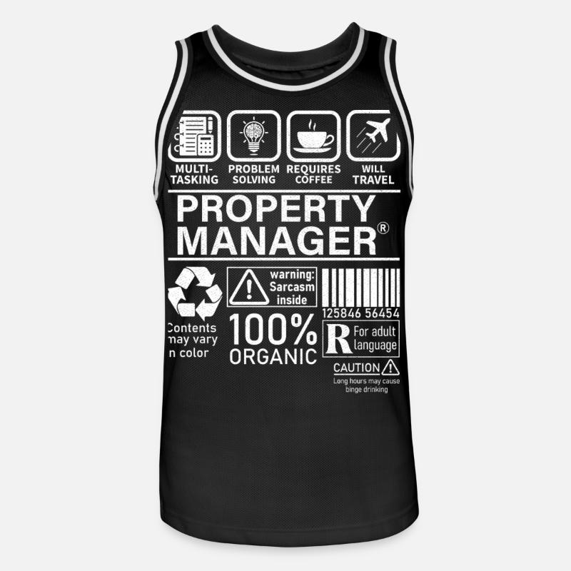Property Manager Multi Tasking Problem Solving - Men's Basketball Jersey - black/white
