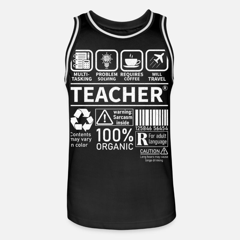 Teacher multi tasking problem solving requires - Men's Basketball Jersey - black/white