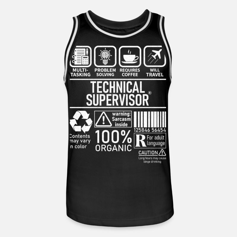 Superviseur technique multitâche résolution de problèmes - Maillot de basket Homme - noir/blanc