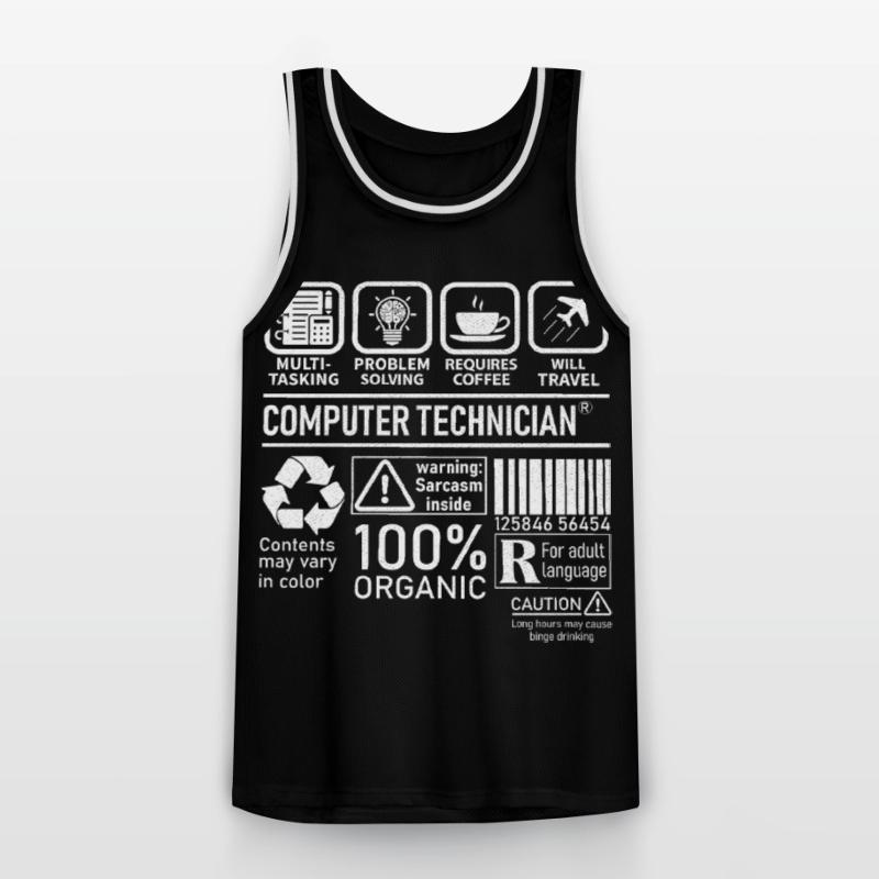Computer Technician multi tasking problem solving Männer Basketball-Trikot