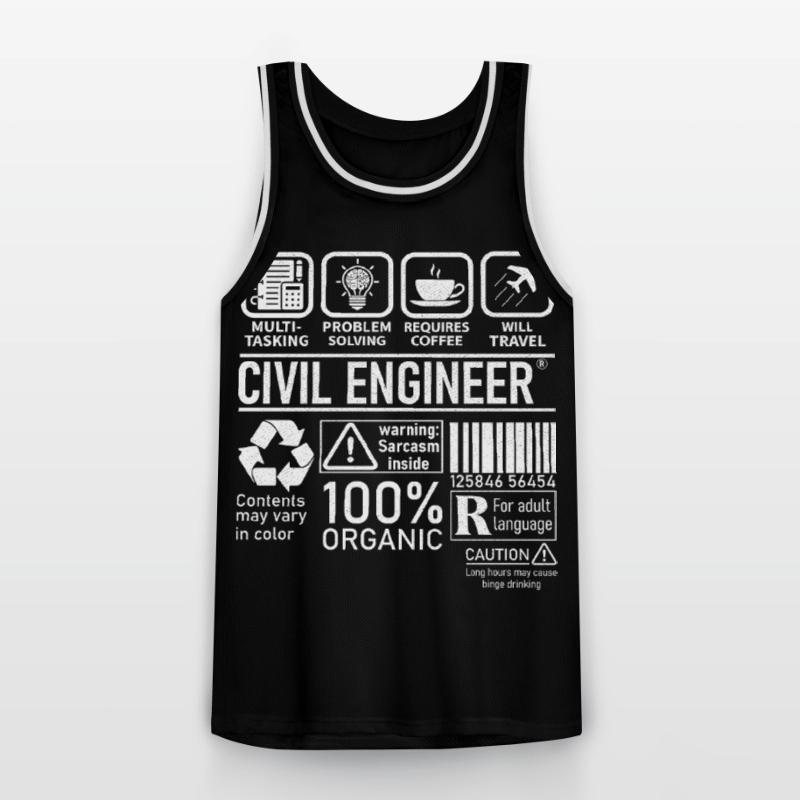 Civil Engineer multi tasking problem solving Men's Basketball Jersey