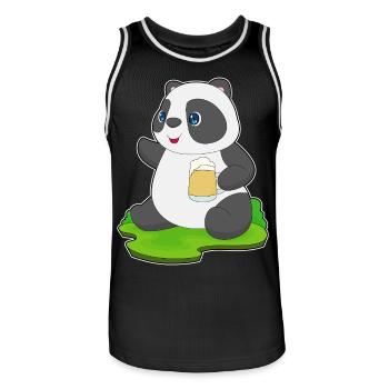 Panda Bier - Männer Basketball-Trikot - Schwarz/Weiß - Vorne - AI Model Male 185 dark (185cm)
