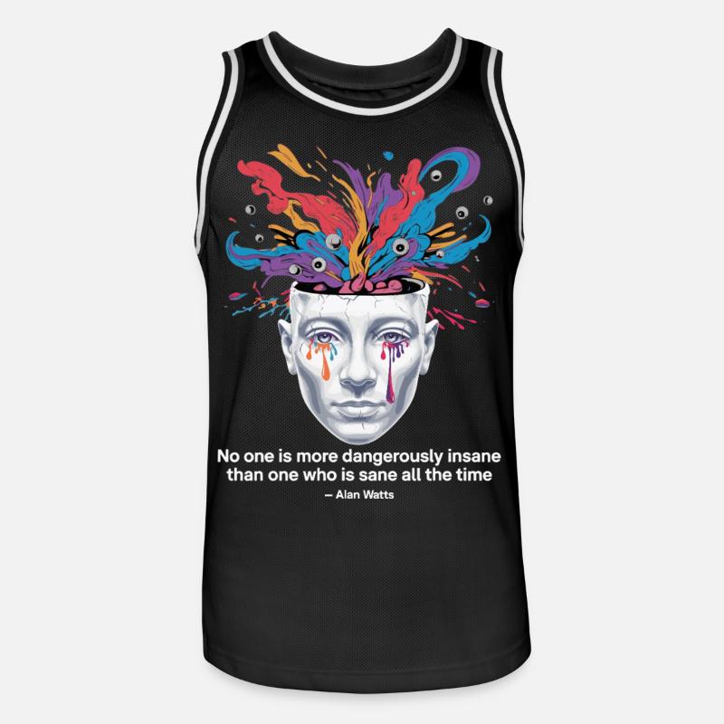Mind Unleashed | Watts Psychedelic Insight - Maillot de basket Homme - noir/blanc