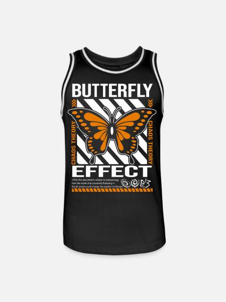 Butterfly Effect Chaos Theory Graphic Tee - Men's Basketball Jersey - black/white