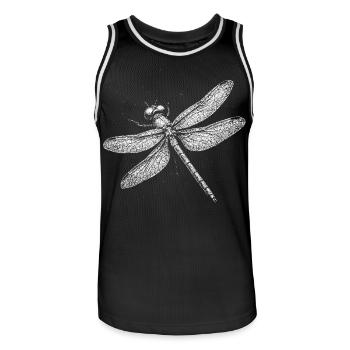 Libelle - Männer Basketball-Trikot - Schwarz/Weiß - Vorne - AI Model Male 185 dark (185cm)