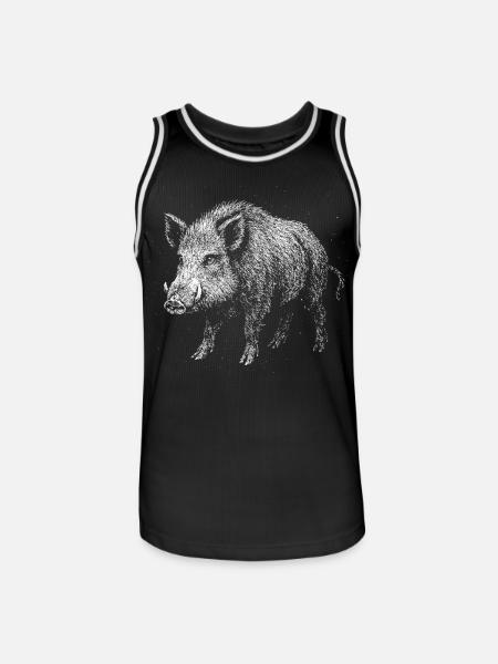 Sanglier - Maillot de basket Homme - noir/blanc