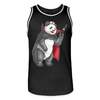 Panda Halloween Nurse - Men's Basketball Jersey - black/white - Front - AI Model Male 185 dark (185cm)