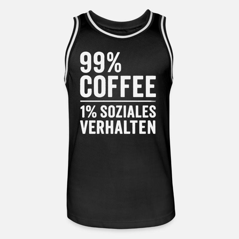 99% Coffee - Men's Basketball Jersey - black/white
