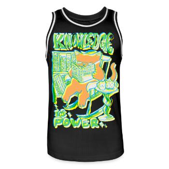 KNOWLEDGE IS POWER - Men's Basketball Jersey - black/white - Front - AI Model Male 185 dark (185cm)
