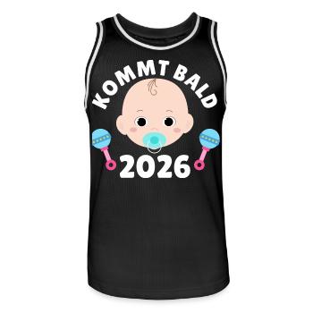 Future maman PROCHAINEMENT 2026 Drôle - Maillot de basket Homme - noir/blanc - Devant - AI Model Male 185 dark (185cm)