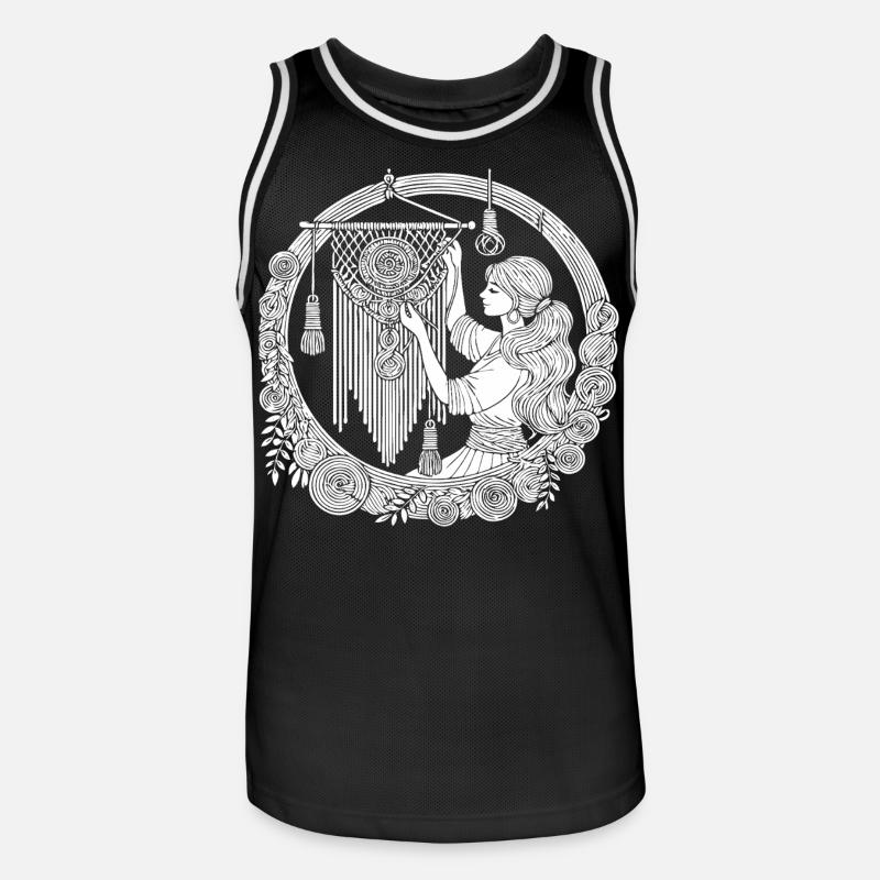 Macrame Design – Creativity & Boho Style - Men's Basketball Jersey - black/white