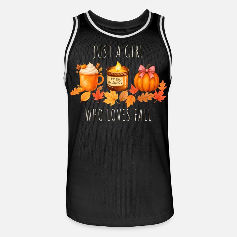 Nur ein Mädchen das Herbst liebt - Männer Basketball-Trikot - Schwarz/Weiß