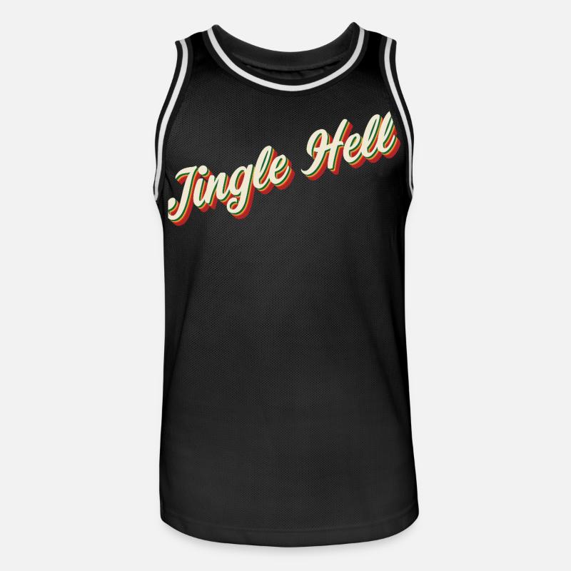 Jingle Hell Conception de Noël - Maillot de basket Homme - noir/blanc