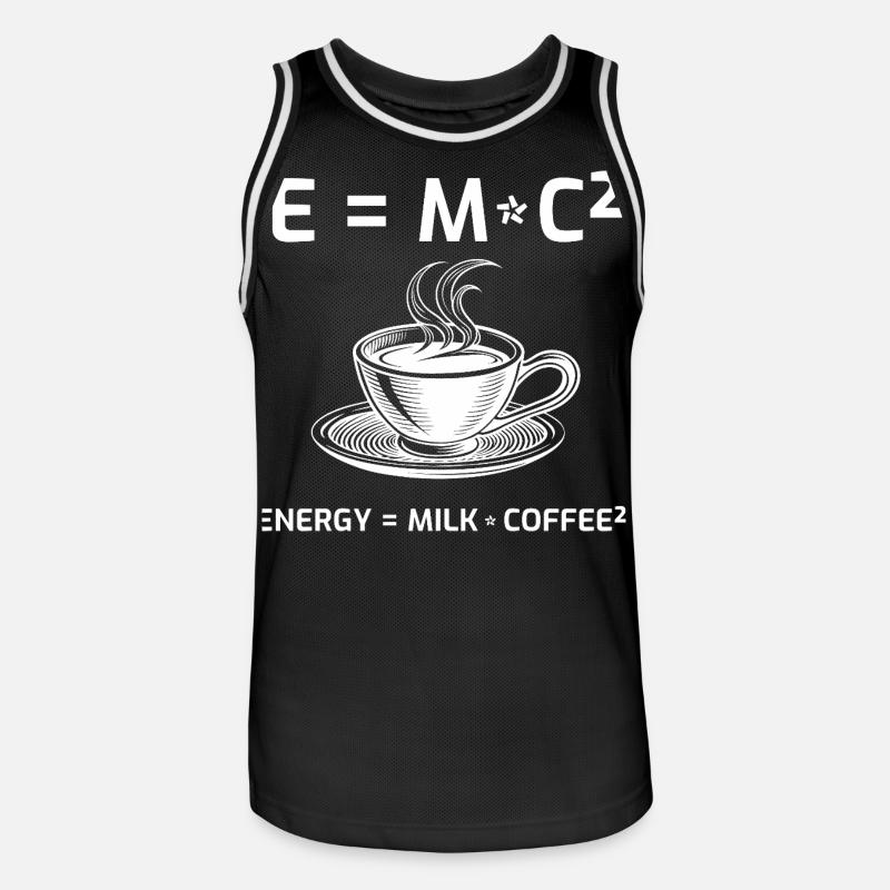 Coffee Drinker Coffee Formula E=MC2 - Men's Basketball Jersey - black/white