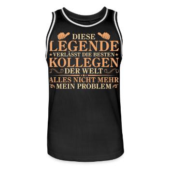 Rente Pension Abschied Kollege Geschenk - Männer Basketball-Trikot - Schwarz/Weiß - Vorne - AI Model Male 185 dark (185cm)