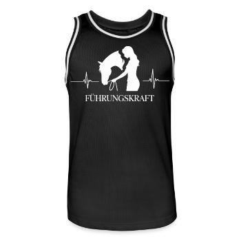 Cavalier exécutif Heartbeat Horse Love - Maillot de basket Homme - noir/blanc - Devant - AI Model Male 185 dark (185cm)