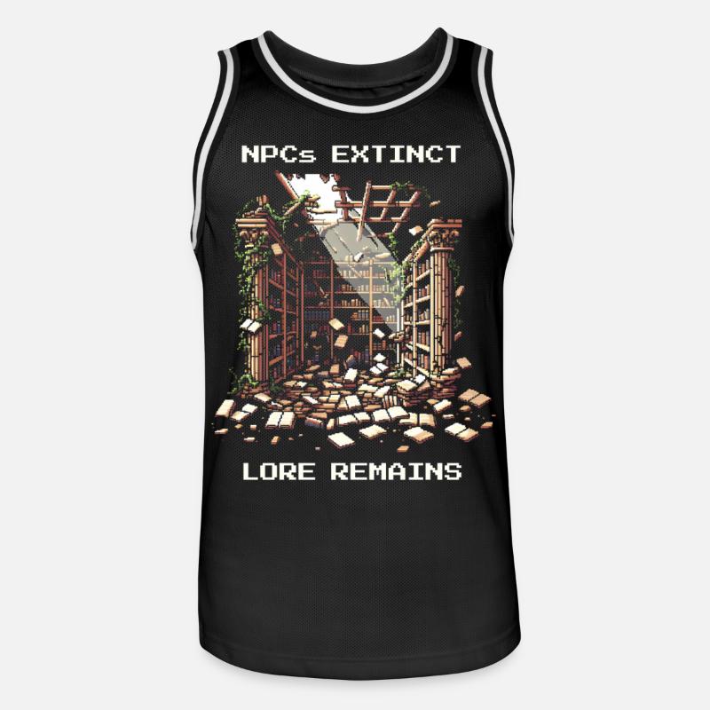 Les PNJ disparus, l’histoire reste | Post-apocalyptique - Maillot de basket Homme - noir/blanc