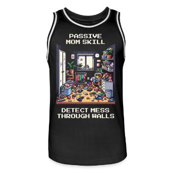 Mommy Skill: Locating Chaos Through Walls | Household - Men's Basketball Jersey - black/white - Front - AI Model Male 185 dark (185cm)