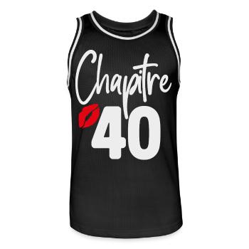Chapitre 40 cadeau d’anniversaire femme 40 ans - Maillot de basket Homme - noir/blanc - Devant - AI Model Male 185 dark (185cm)