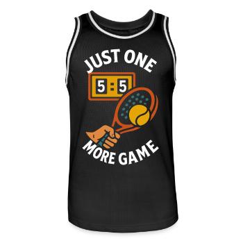 Padel Just One More Game design amusant - Maillot de basket Homme - noir/blanc - Devant - AI Model Male 185 dark (185cm)
