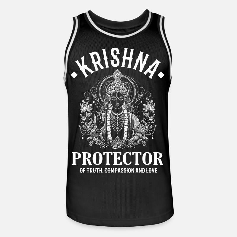 Krishna – Conception de divinité indienne - Maillot de basket Homme - noir/blanc