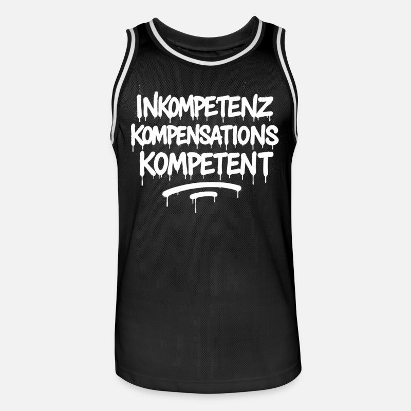 Inkompetenz Kompensations Kompetent – KOmpetenz - Männer Basketball-Trikot - Schwarz/Weiß