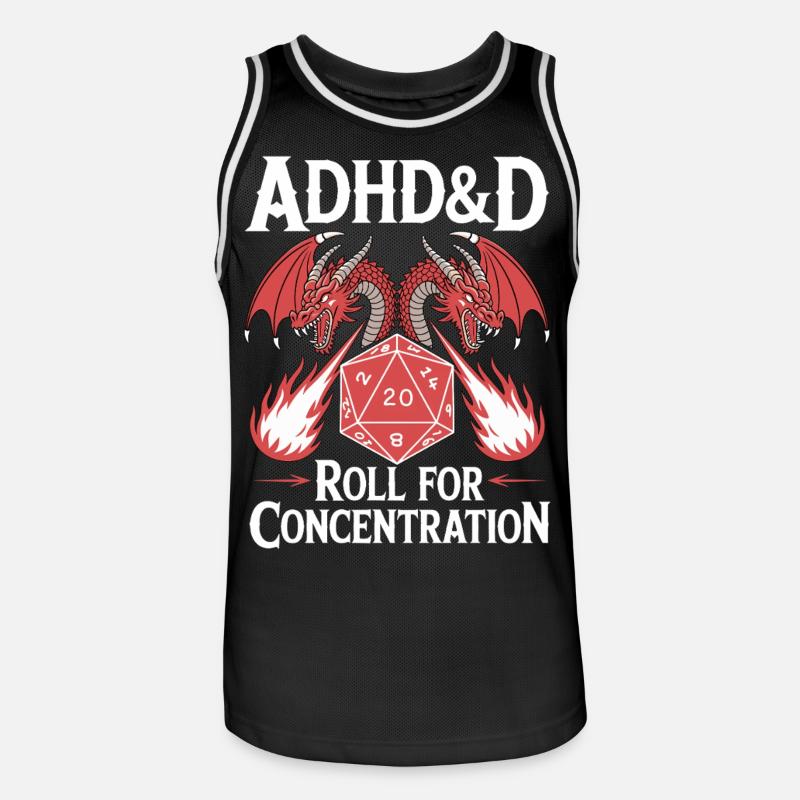 Roll for concentration ADHD - Men's Basketball Jersey - black/white