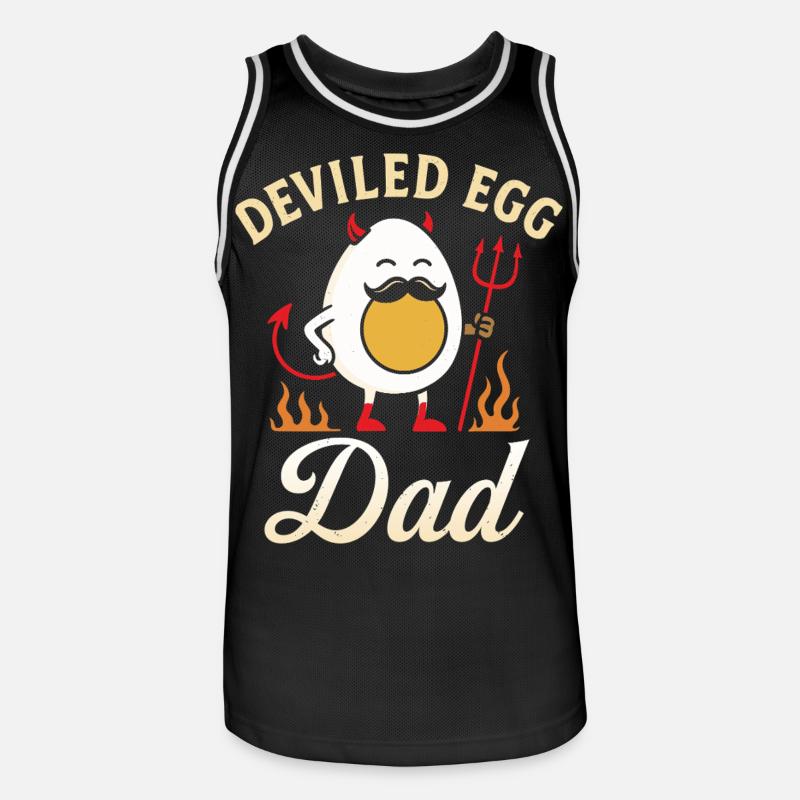 Deviled Egg Dad Thanskgiving Dinner - Men's Basketball Jersey - black/white