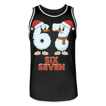 6 7 Memes Christmas Funny Six Seven Gift - Men's Basketball Jersey - black/white - Front - AI Model Male 185 dark (185cm)