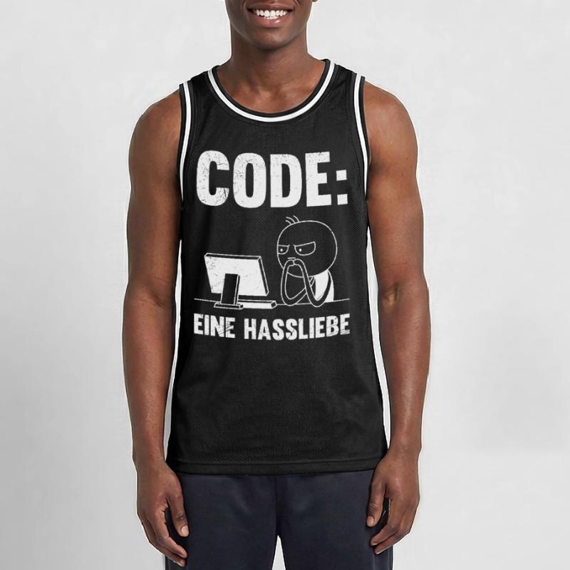 Coder CODE A LOVE-HATE RELATIONSHIP FUNNY Men's Basketball Jersey