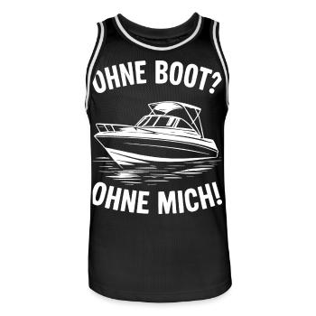 Ohne Boot? Ohne Mich! - Männer Basketball-Trikot - Schwarz/Weiß - Vorne - AI Model Male 185 dark (185cm)