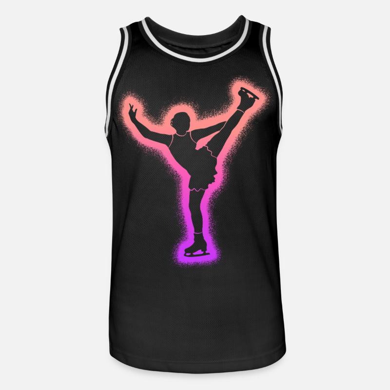 Eiskunstläuferin Eislaufen Mädchen Eiskunstlauf - Männer Basketball-Trikot - Schwarz/Weiß