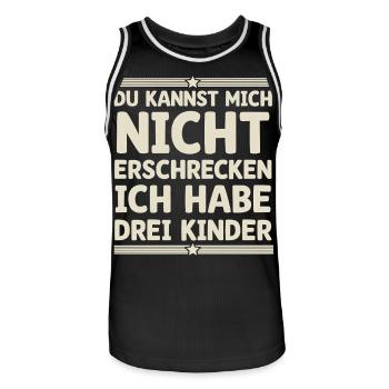 3 enfants Maman Maman Papa Père - Maillot de basket Homme - noir/blanc - Devant - AI Model Male 185 dark (185cm)