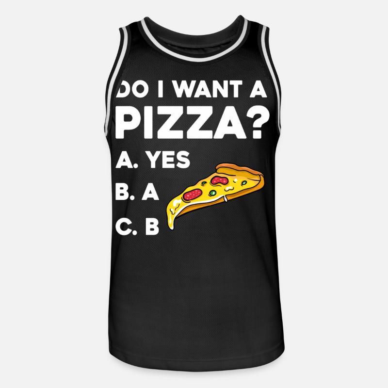 Pizza Frage: Ja oder Nein - Maillot de basket Homme - noir/blanc