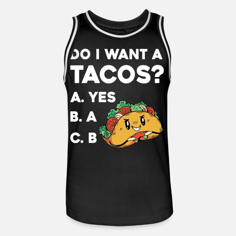 Taco Frage: Ja Oder Nein - Maillot de basket Homme - noir/blanc