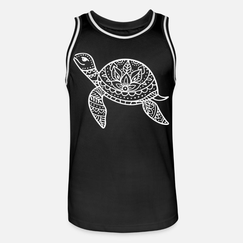 Boho turtle with pattern shell - Men's Basketball Jersey - black/white
