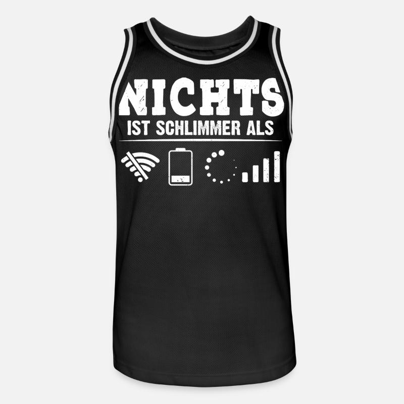 Coder NICHTS IST SCHLIMMER ALS LUSTIG - Männer Basketball-Trikot - Schwarz/Weiß