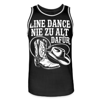 Line Dance Nie Zu Alt Dafür - Männer Basketball-Trikot - Schwarz/Weiß - Vorne - AI Model Male 185 dark (185cm)