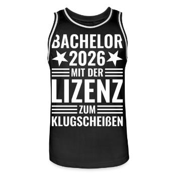 Licence 2026 avec licence pour être malin - Maillot de basket Homme - noir/blanc - Devant - AI Model Male 185 dark (185cm)